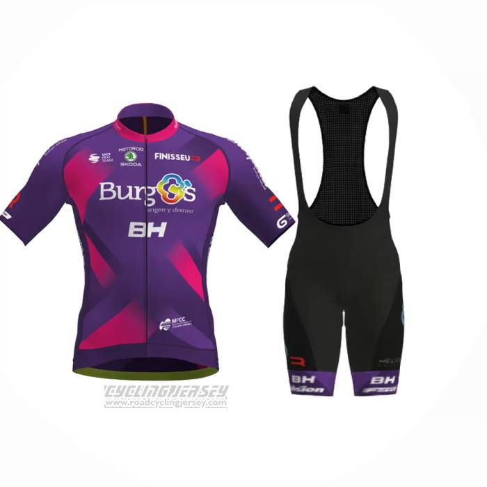 2023 Cycling Jersey Burgos BH Fuchsia Short Sleeve and Bib Short